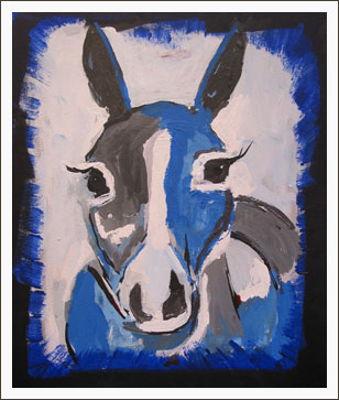 Blue Donkey on Paper