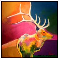 Elk on Purple