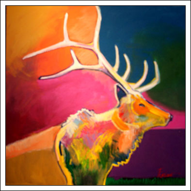 Elk on Purple